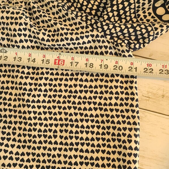 Loft Polka Dot Heart Print Puff Sleeve Blouse Top Womens Lg Petite Cottage - Picture 6 of 9